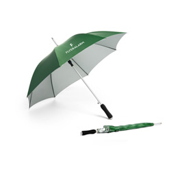Large green umbrella for shade and UV
